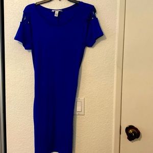 Electric Blue ribbed dress